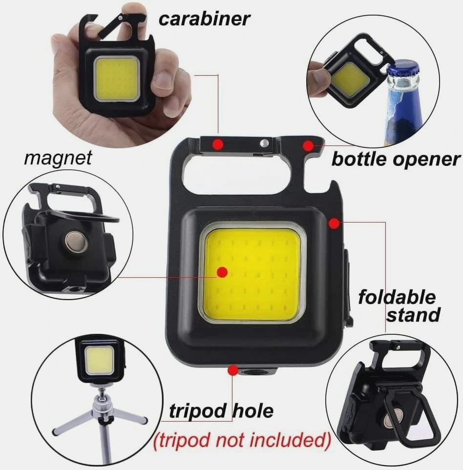 ricaricabile Torcia elettrica con 3 modalità , COB mini tasca