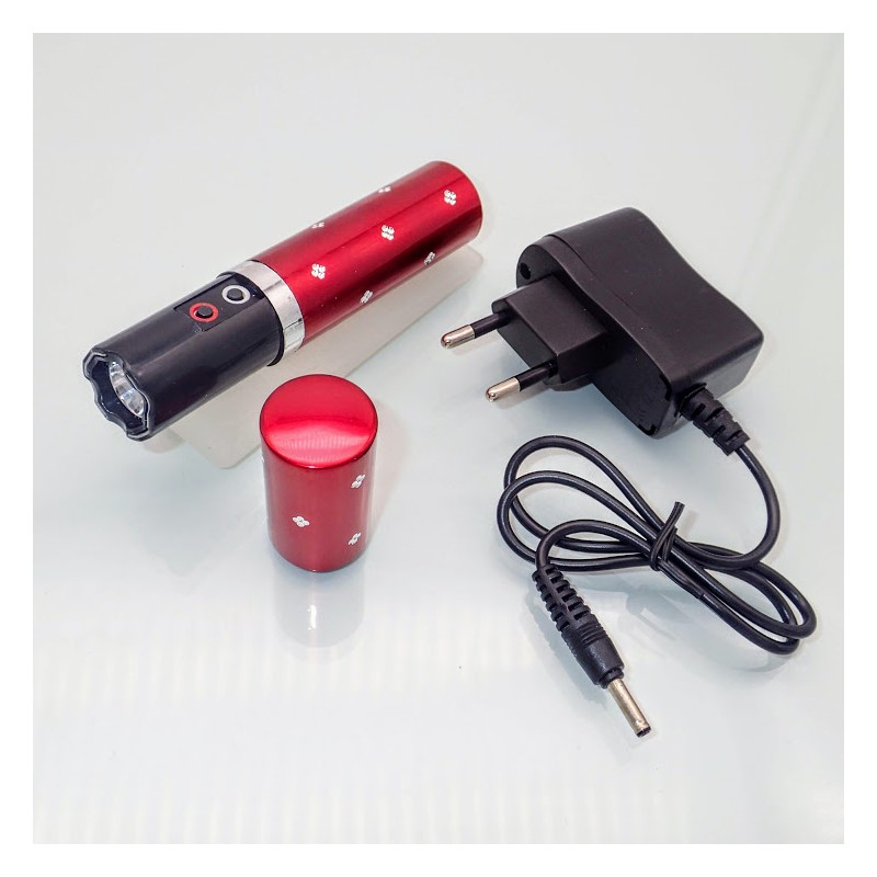 Shocker électrique Rouge à lèvre 2 millions de volts avec lampe led  (1202-rouge) - AUTO DÉFENSE/Taser Shocker - tazer