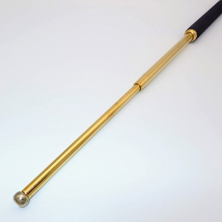 T11 Matraque télescopique avec poignée caoutchouc mousse - 65 cm - GOLD