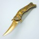 PK44 One Hand Knife Semiautomatic - Pocket Knives GOLD
