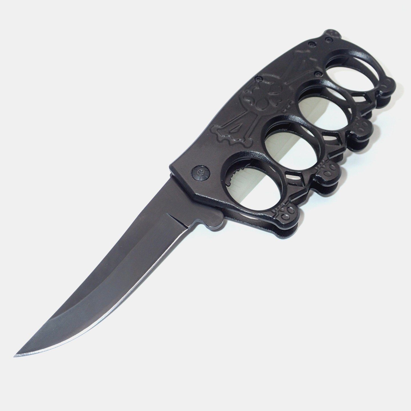 KNUCKLEDUSTER WITH POCKET CLIP BLACK