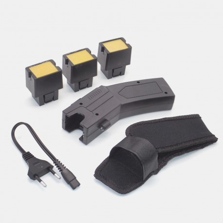 SP02 Taser / Electroshock Defensa Personal + linterna LED + Alarm + Láser + 3 cartuchos de aire